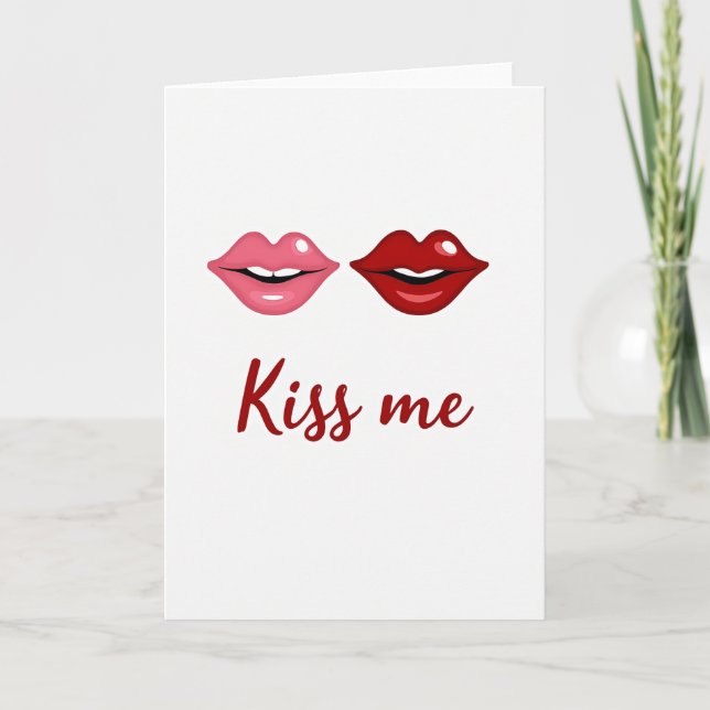 Küss mich zum Valentinstag Karte (Vorderseite)