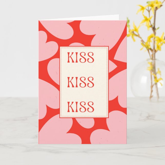 Küss Minimalist Romantische Liebe Karte (Gelbe Blume)