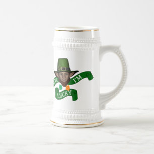 Küss mir, dass ich Glück habe, irischer Kobold Bierglas