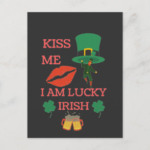 Küss mir, dass ich heute glücklich irre bin postkarte