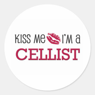 Kuss mir, ich bin CELLIST Runder Aufkleber