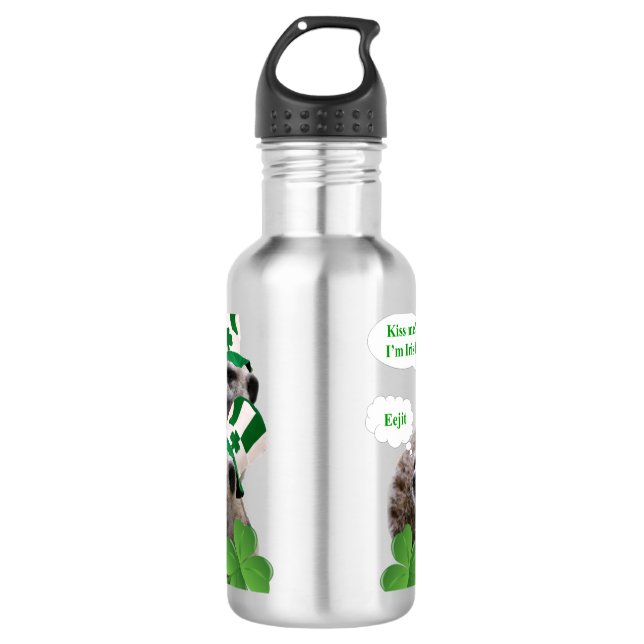 Kuss mir, ich bin ein irisches Mekka-Design Trinkflasche (Vorderseite)