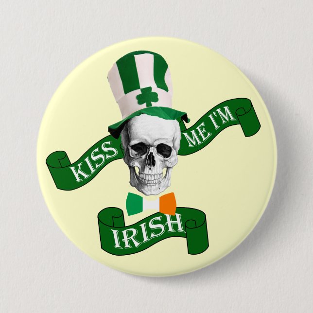 Kuss mir, ich bin irischer St. Patrick's Day Button (Vorderseite)