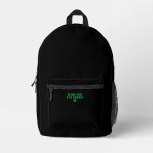 Kuss mir, ich bin irisches Kleeblatt, St Patricks Bedruckter Rucksack