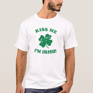 Kuss mir, ich bin Vintager irischer T - Shirt
