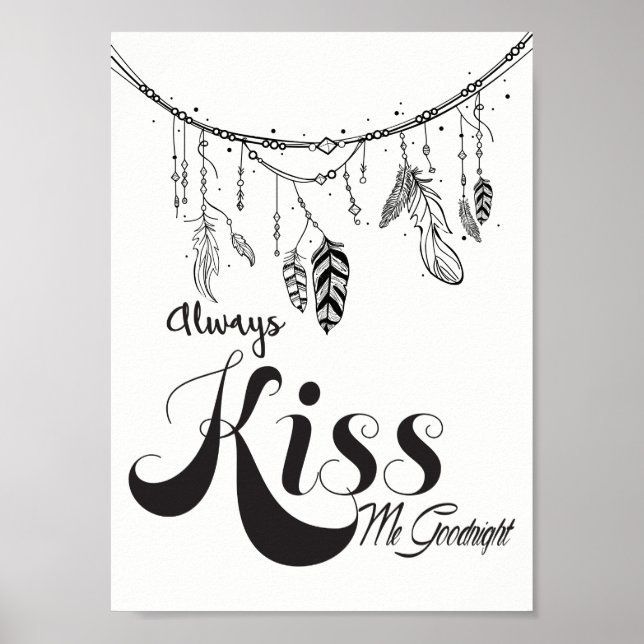 Kuss mir immer Goodnight Wall Art Poster (Vorne)