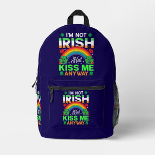 Kuss mir trotzdem irisch Spaß Design-63942 Bedruckter Rucksack