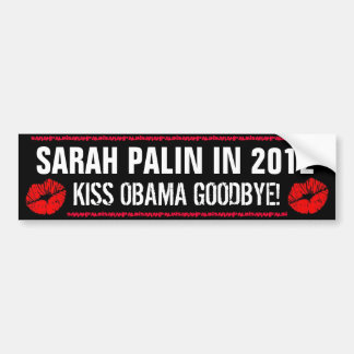 KUSS OBAMA SARAHS PALIN IM JAHRE 2012 - AUF AUTOAUFKLEBER