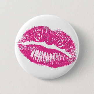 Kuss, rosa Lippen Button