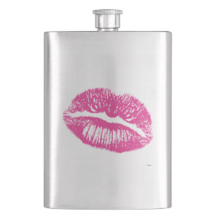 Kuss, rosa Lippen Flachmann