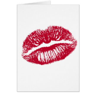 Kuss, rote Lippen