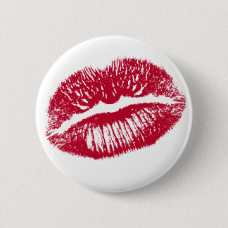 Kuss, rote Lippen Button