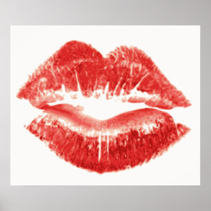 Kuss, rote Lippen Poster