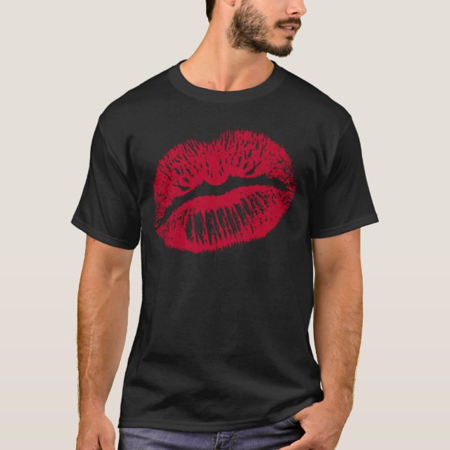 Kuss, rote Lippen T-Shirt (Vorderseite)