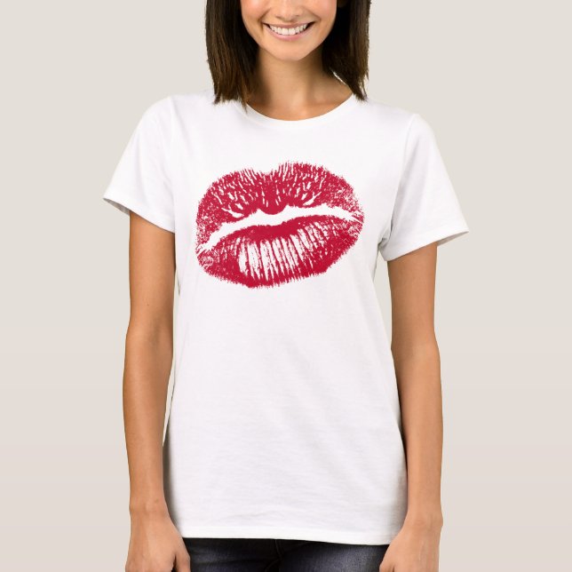 Kuss, rote Lippen T-Shirt (Vorderseite)
