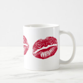 Kuss, rote Lippen Tasse