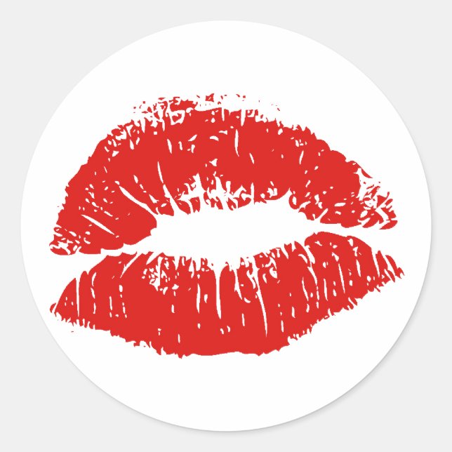 Kuss Runder Aufkleber (Vorderseite)
