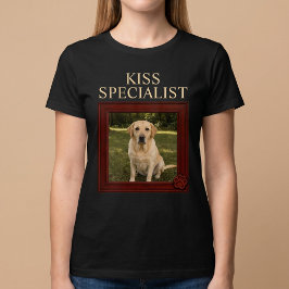 Kuss-Spezialist Individuelles Lustiges Hunde-Foto T-Shirt