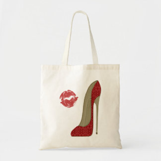 Kuss und rotes Spitze-Stilett Tragetasche