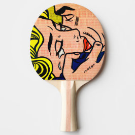 Kuss V - Lichtenstein - Vintage Pop-Kunst Tischtennis Schläger