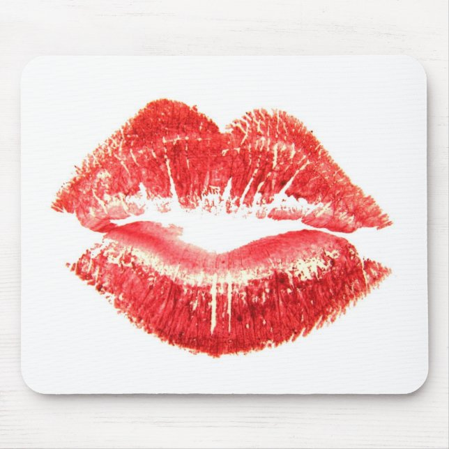 Kuss von den roten Lippen der Frau Mousepad (Vorne)