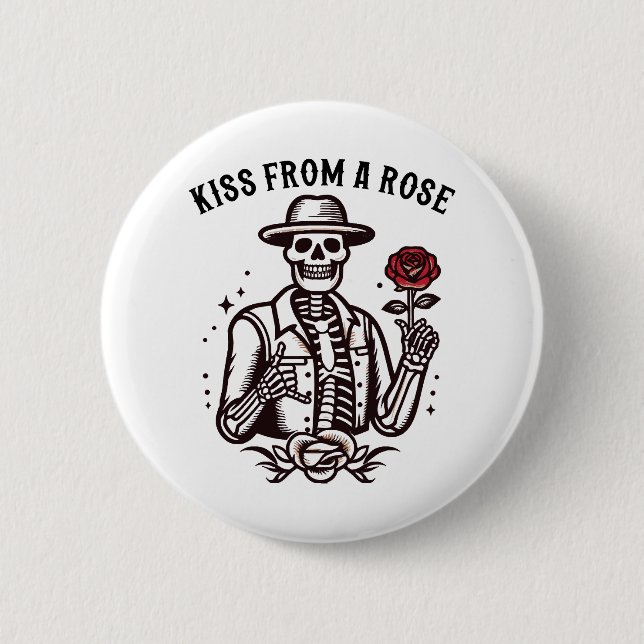 Kuss von einer Rose Button (Vorderseite)