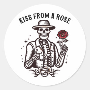 Kuss von einer Rose Runder Aufkleber