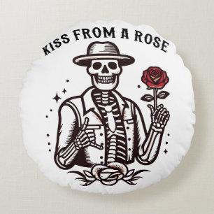 Kuss von einer Rose Rundes Kissen