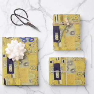 Kuss von Gustav Klimt, Detail 1 Geschenkpapier Set