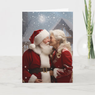 Kuss von Herrn und Frau Weihnachtsmann Einladung