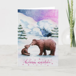 Küssbären niedliche gefaltete Weihnachtskarte Dankeskarte