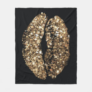 Kussdruck: goldener Schimmer Vintage. Fleecedecke