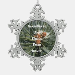 Küsse aus dem Himmel Schneeflocken Zinn-Ornament