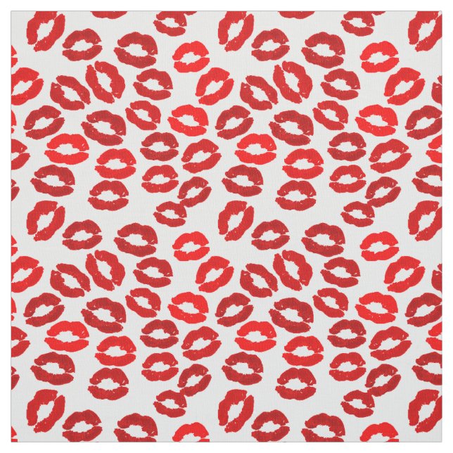 Küsse Lippen Lippenstift Druck Valentinstag Muster Stoff (Muster)