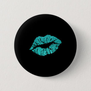 Küsse Lippen Türkis Blau Valentinstag Y Liebe Vib Button