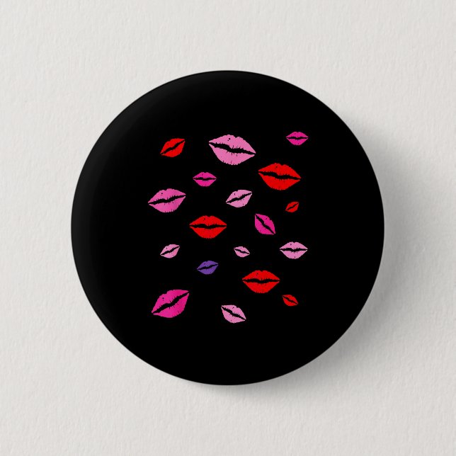 Küsse malen Lippen.  Button (Vorderseite)