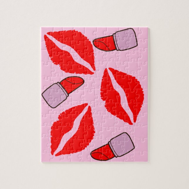 Küsse und Lippenstifte Puzzle (Vertikal)