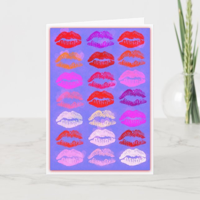 Küsse - Valentinsgruß-Karte Feiertagskarte (Vorderseite)