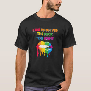 Küsse wen du willst - LGBT Regenbogenlippen Stolz T-Shirt