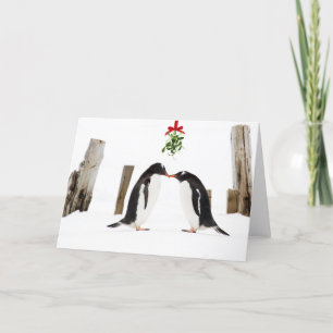 Küssen der Gentoo Pinguin-Feiertagskarte Feiertagskarte