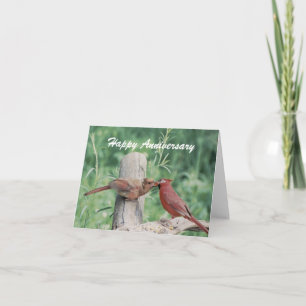 Küssen des Kardinals-glücklichen Jahrestages Karte