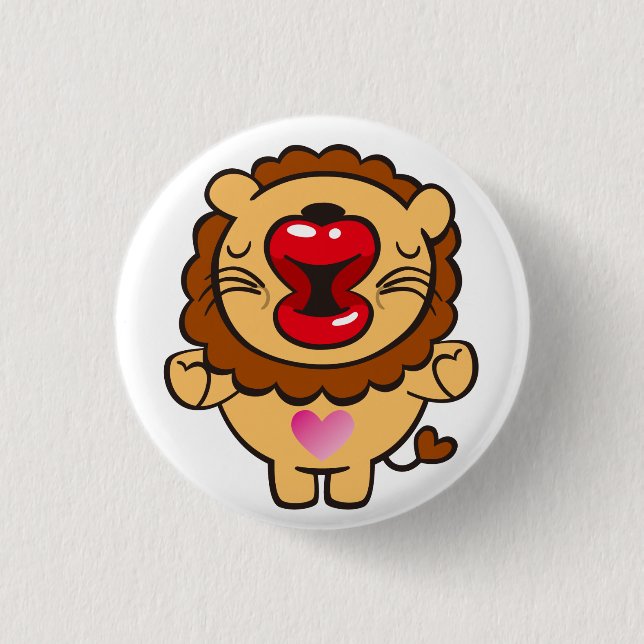 Küssen des Löwen Button (Vorderseite)