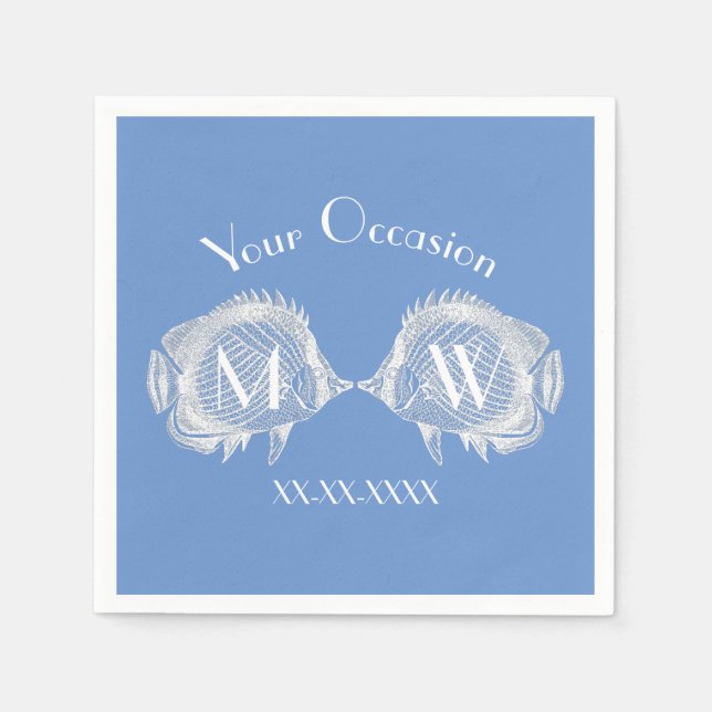 Küssen Fisch Ihre Farbe personalisieren Serviette (Vorderseite)