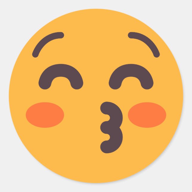 Küssen Gesicht geschlossen Augen Niedliche Farben  Runder Aufkleber (Vorderseite)