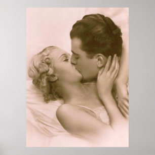 Küssen im Rosa Poster