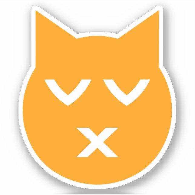 Küssen mit geschlossenen Augen Emoji Katze Aufkleber (Vorderseite)