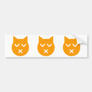 Küssen mit geschlossenen Augen Emoji Katze Autoaufkleber