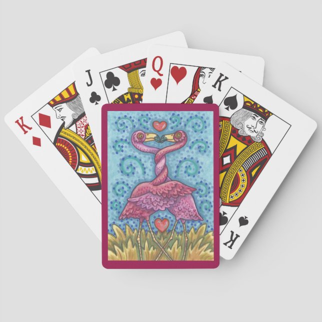 Küssen PINK FLAMINGO PLAYING CARDS Poker Spielkarten (Rückseite)