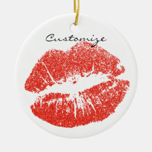 Küssen Rote Lippen Thunder_Cove Keramik Ornament