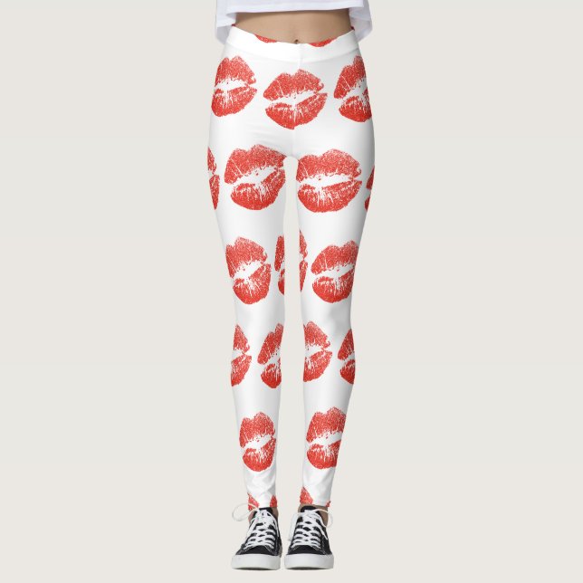 Küssen Rote Lippen Thunder_Cove Leggings (Vorderseite)